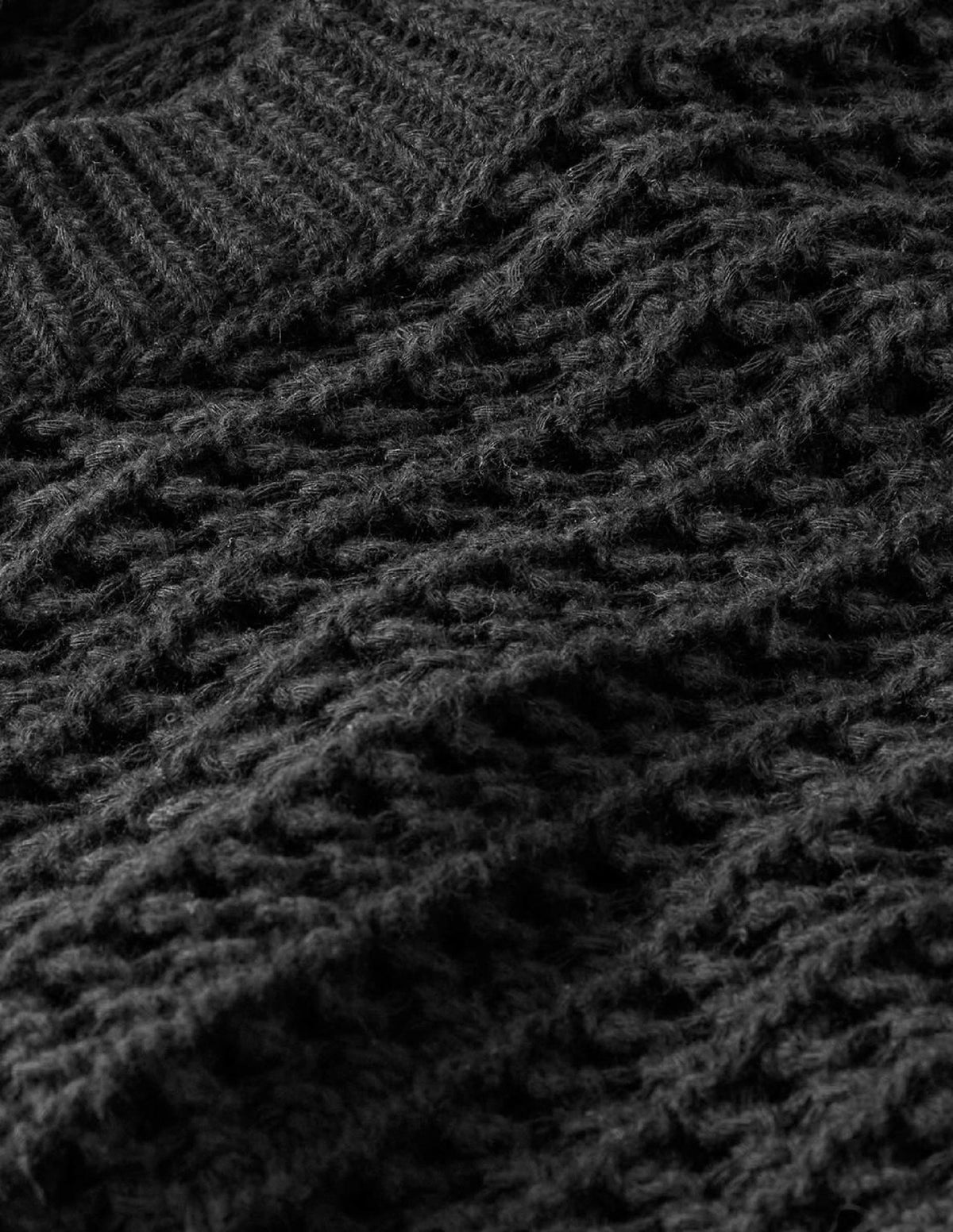 Kurz geschnittener Häkelpullover-Schwarz-6