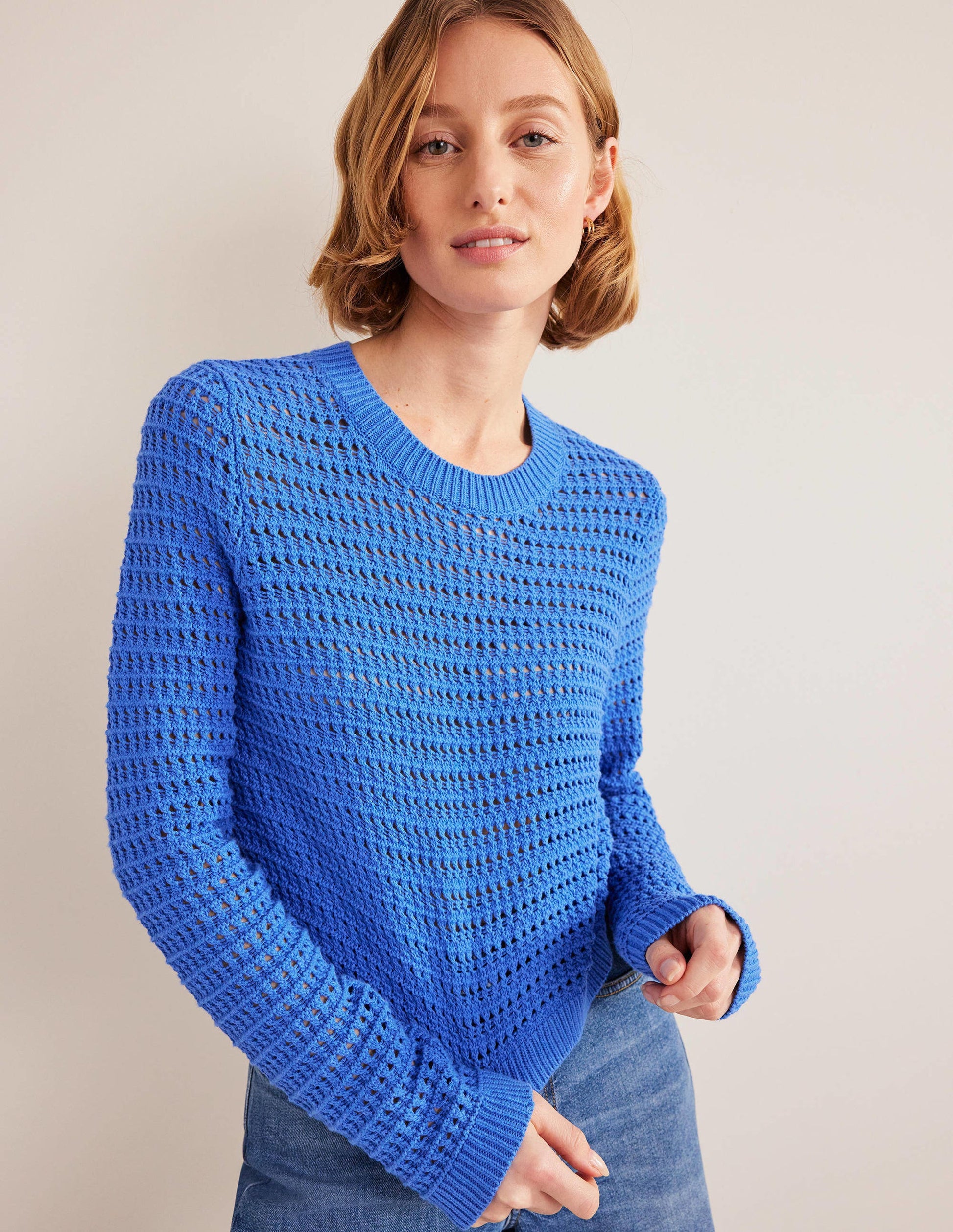 Cropped Crochet Jumper-Nebulus Blue-4