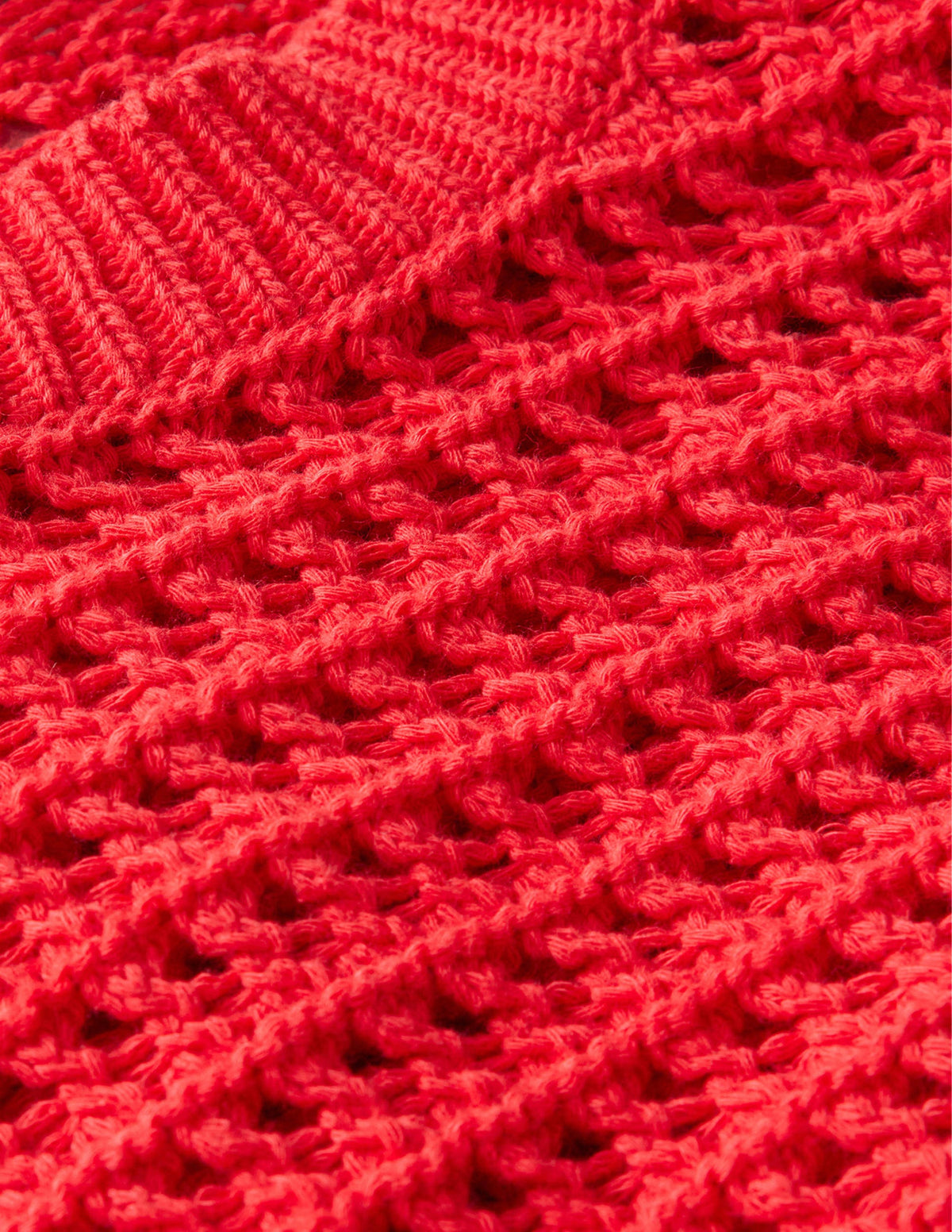 Kurz geschnittener Häkelpullover-Knallrot - Image 6
