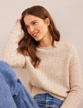 Fluffy Pointelle Jumper-Oatmeal Melange