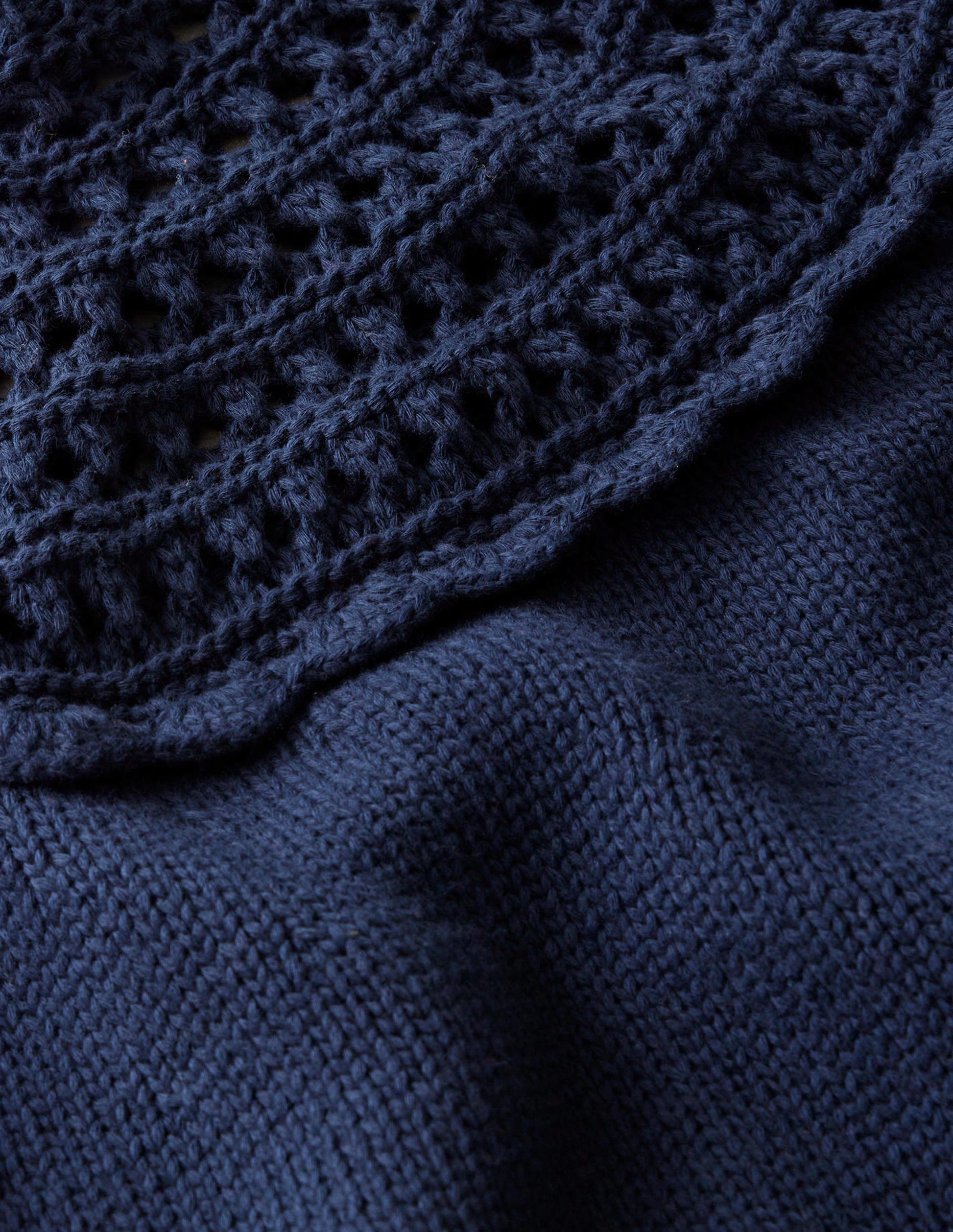 Pullover mit Häkelpasse-Marineblau-6