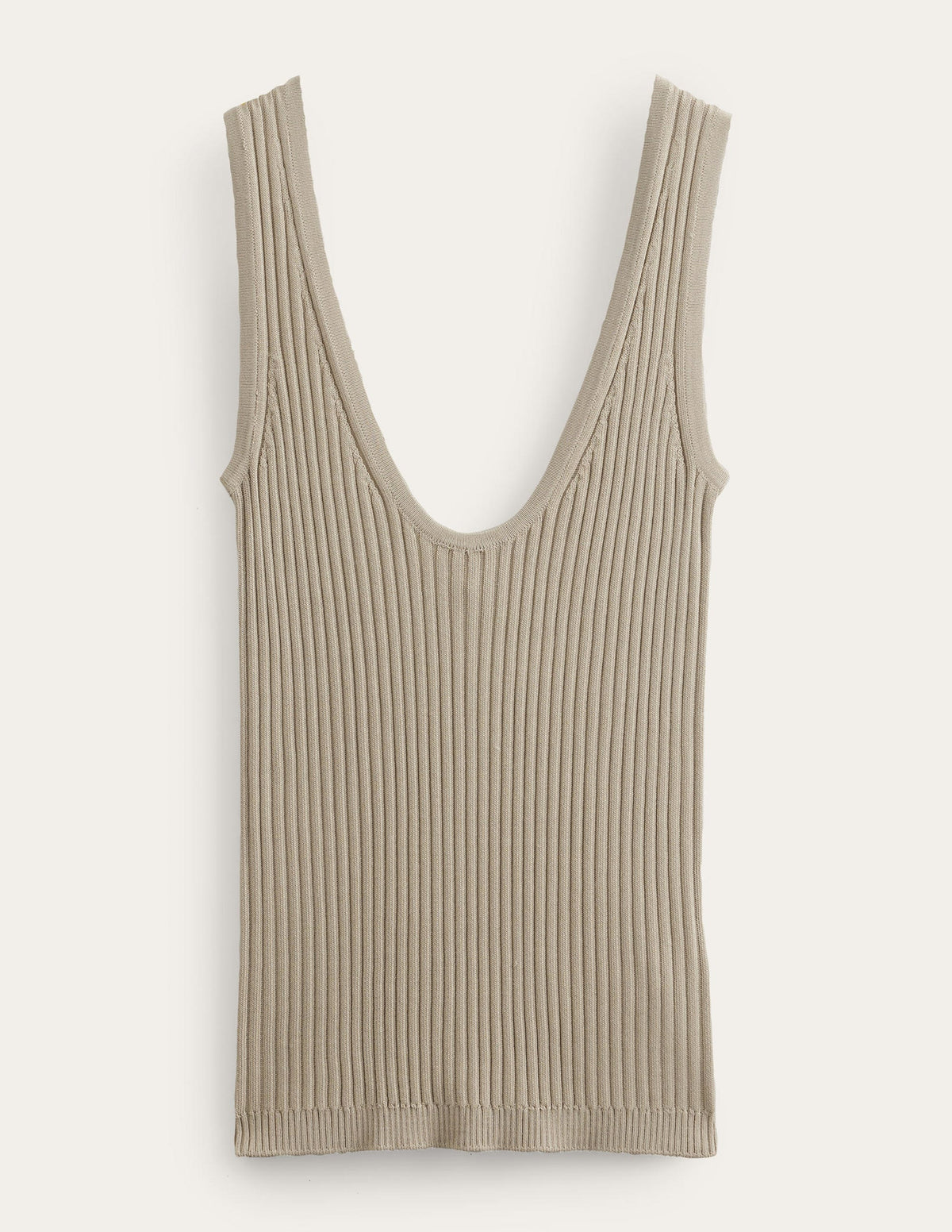 Geripptes Tanktop mit Rundhalsausschnitt-Steingrau-8