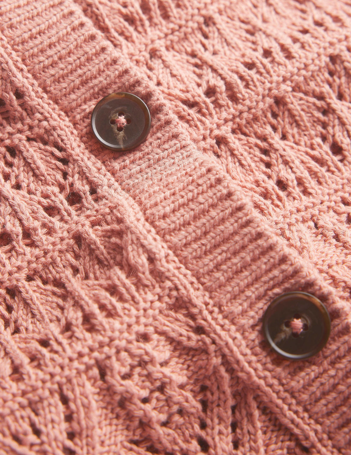Pointelle-Cardigan mit Rundhalsausschnitt-Zuckerwattenrosa-7