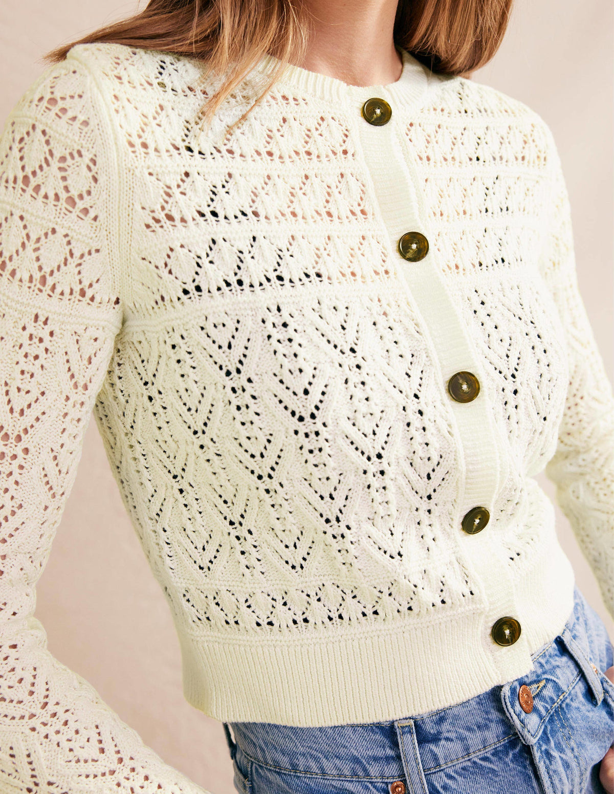 Pointelle-Cardigan aus Baumwolle-Warmes Naturweiß - Image 2