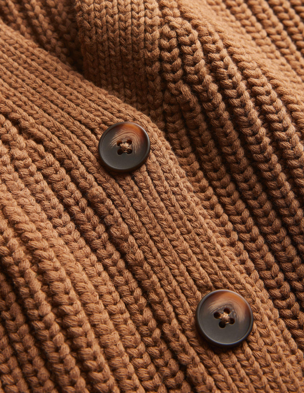 Oversized Ribbed Cardigan-Camel Melange-6