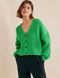Gilet côtelé oversize-Vert vif