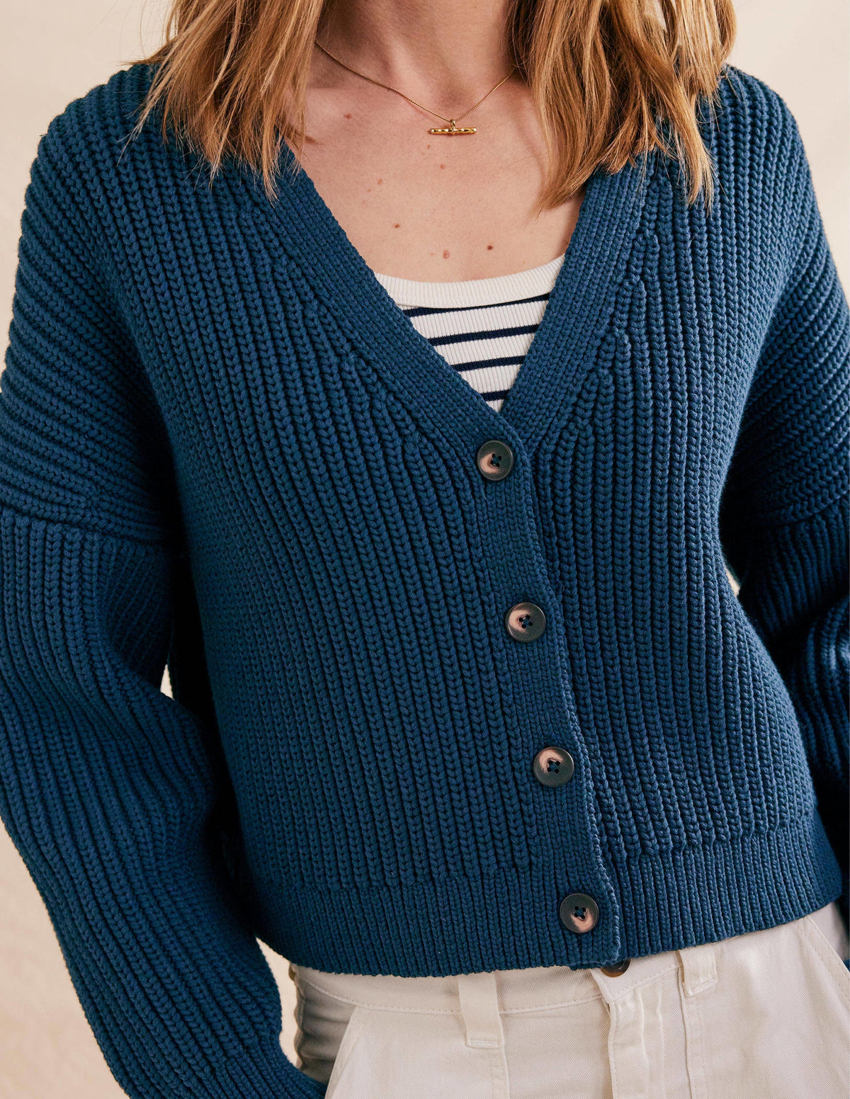Oversize-Rippstrick-Cardigan-Marineblau - Image 2