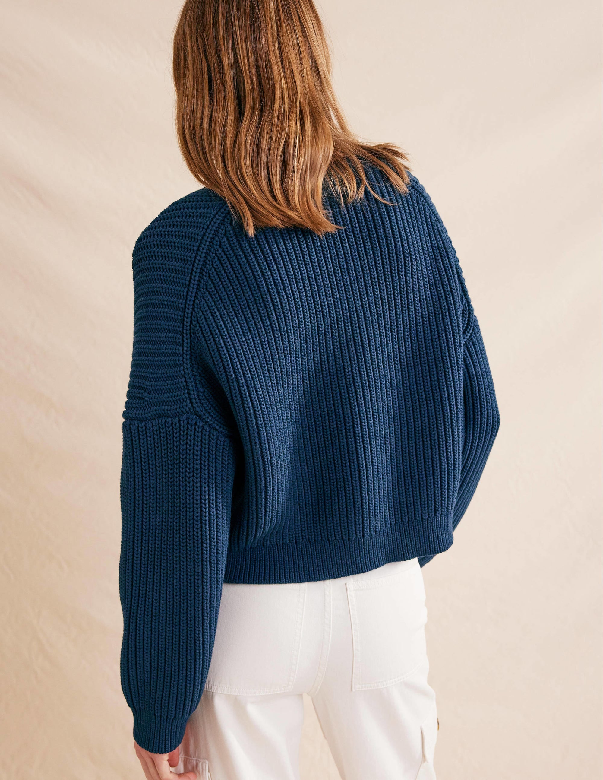 Oversize-Rippstrick-Cardigan-Marineblau - Image 3