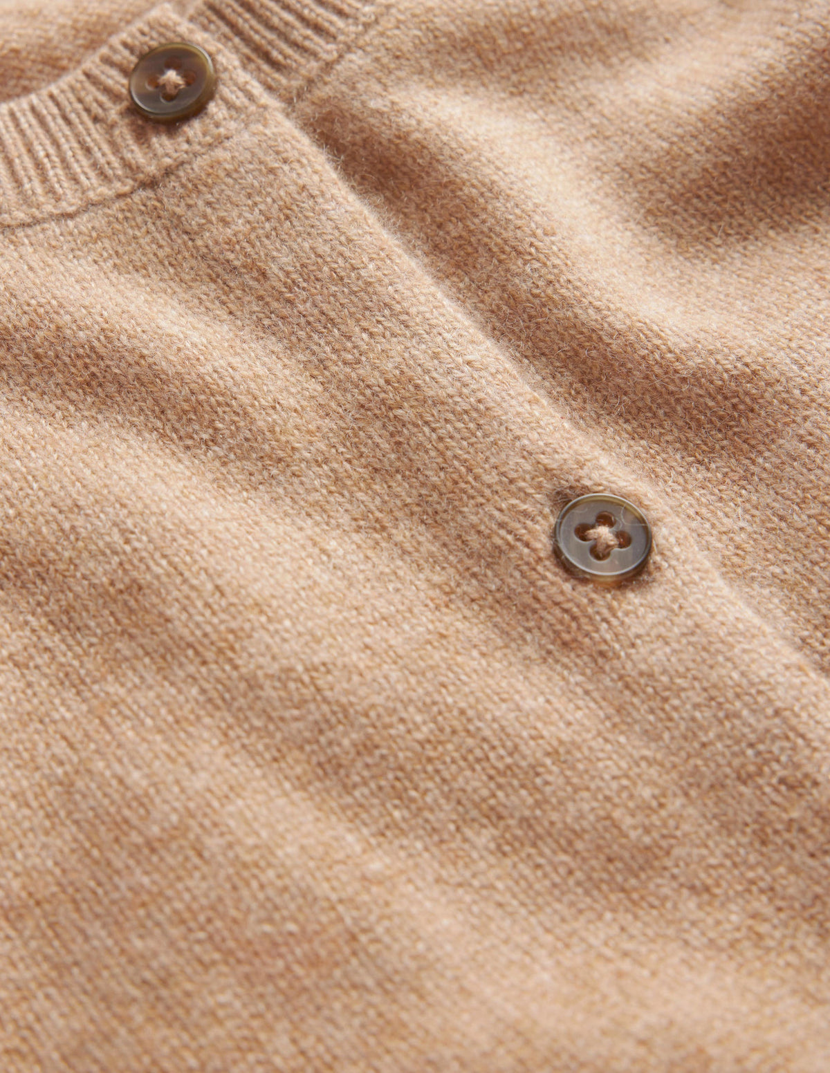 Kurze Strickjacke aus Kaschmir mit Rundhalsausschnitt-Kamelbraun Melange-7