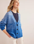 Flauschiger Cardigan-Blau, Farbverlauf