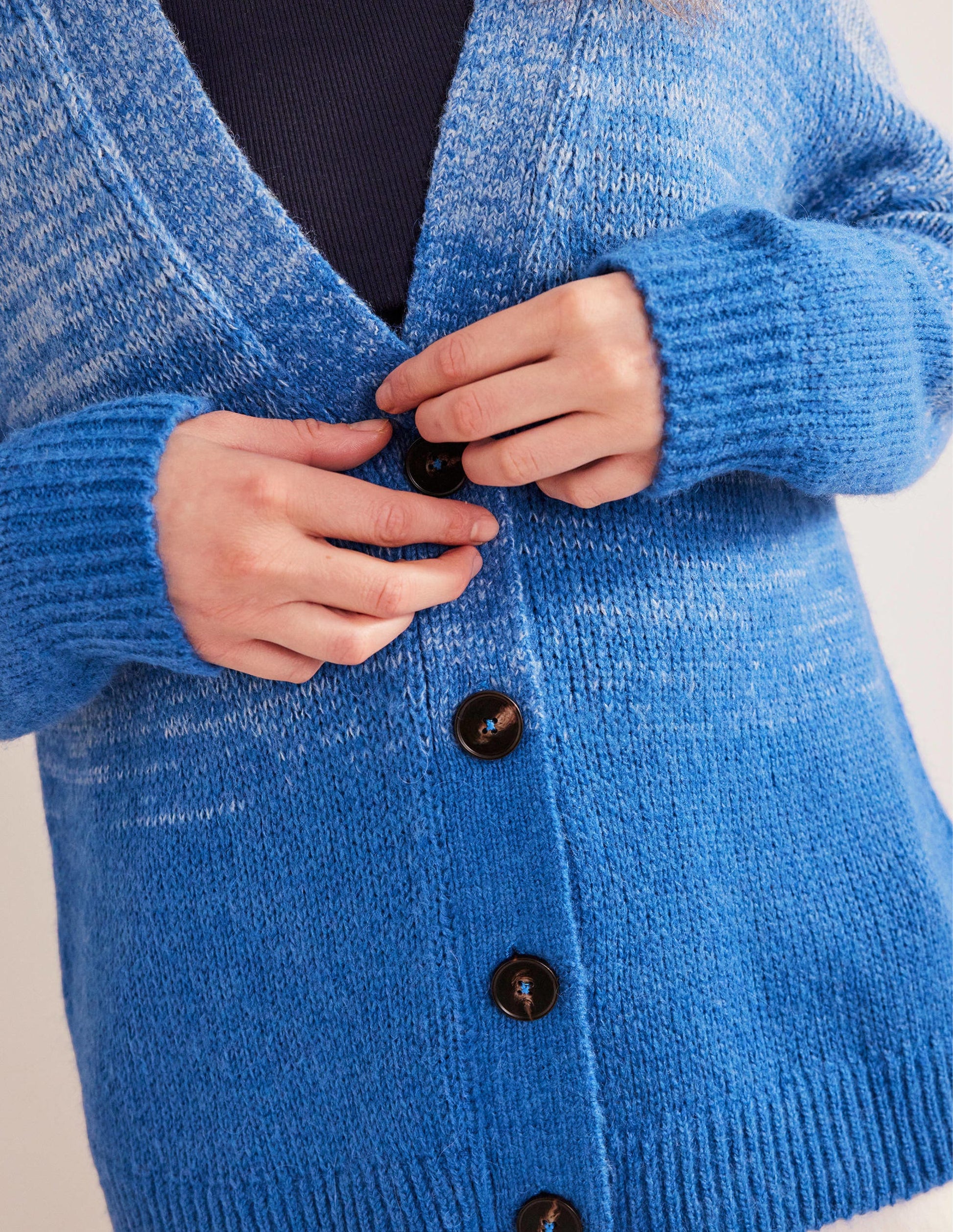 Flauschiger Cardigan-Blau, Farbverlauf-2