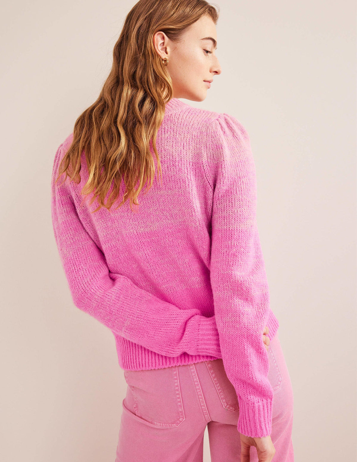 Flauschiger Pullover-Rosa, Farbverlauf-3