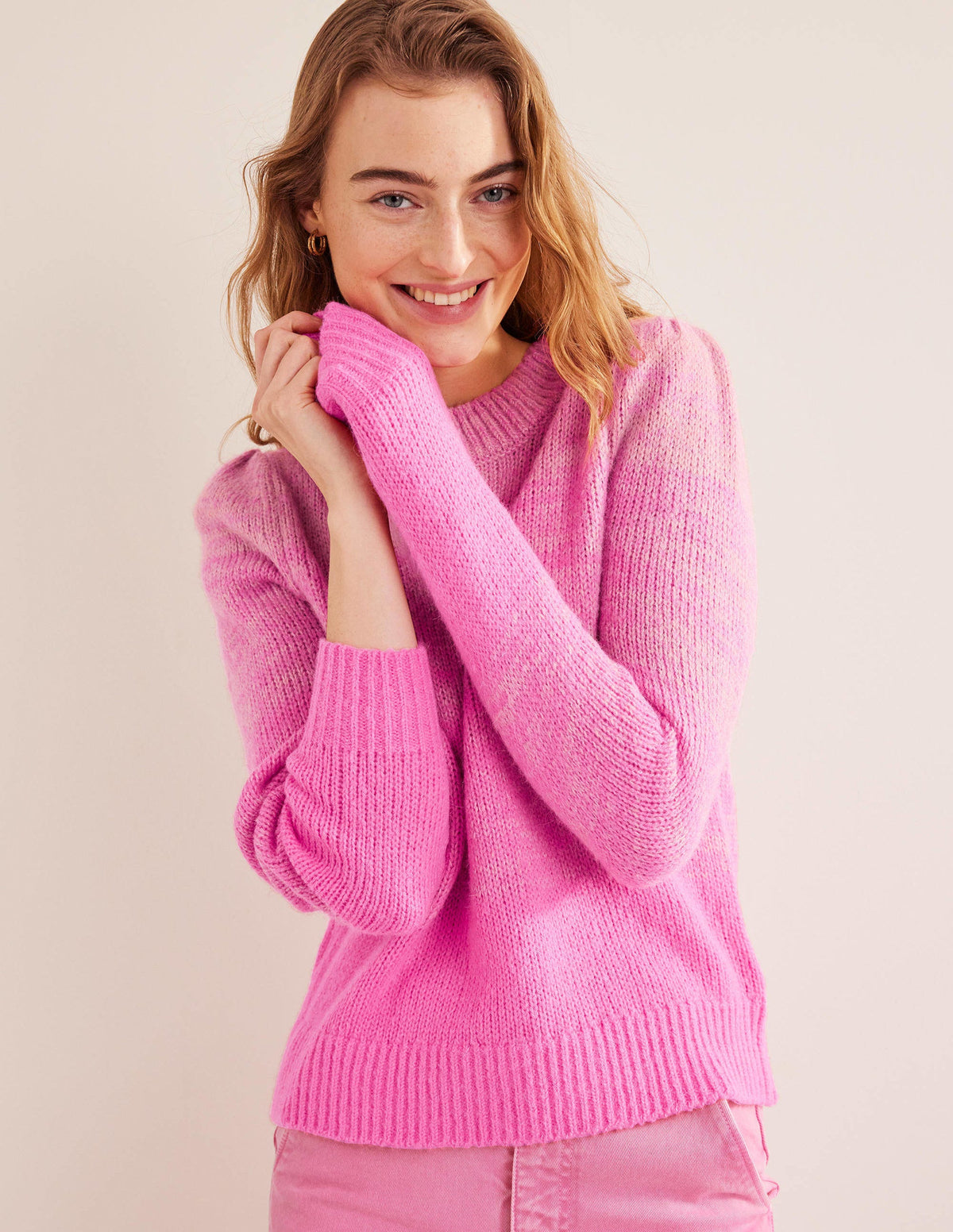 Flauschiger Pullover-Rosa, Farbverlauf-5