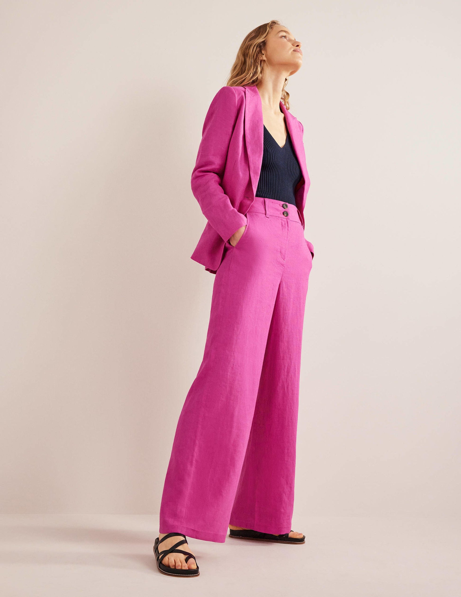 Leinenhose Highbury-Magenta-1