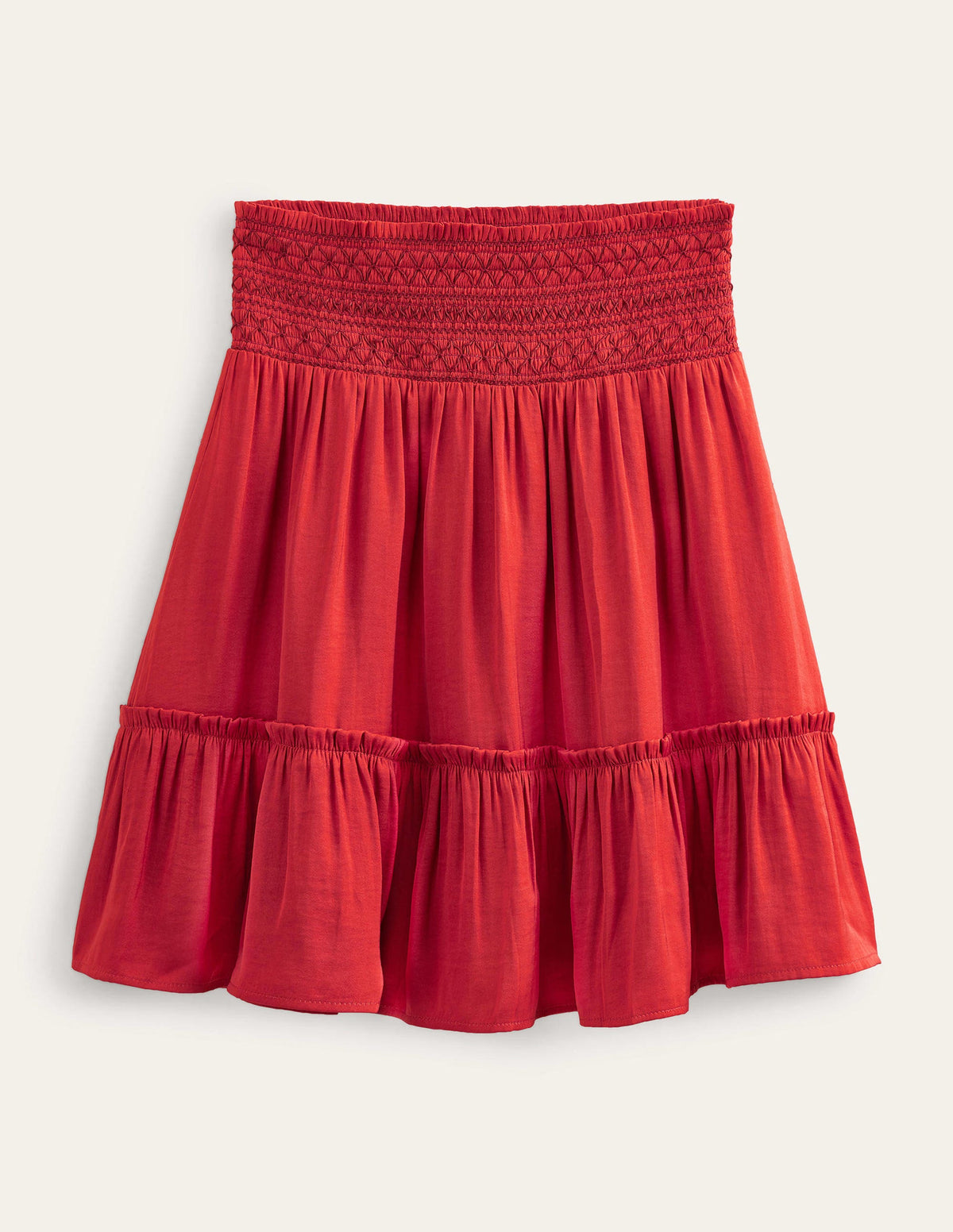 Minirock mit geraffter Taille-Tomatenrot-5
