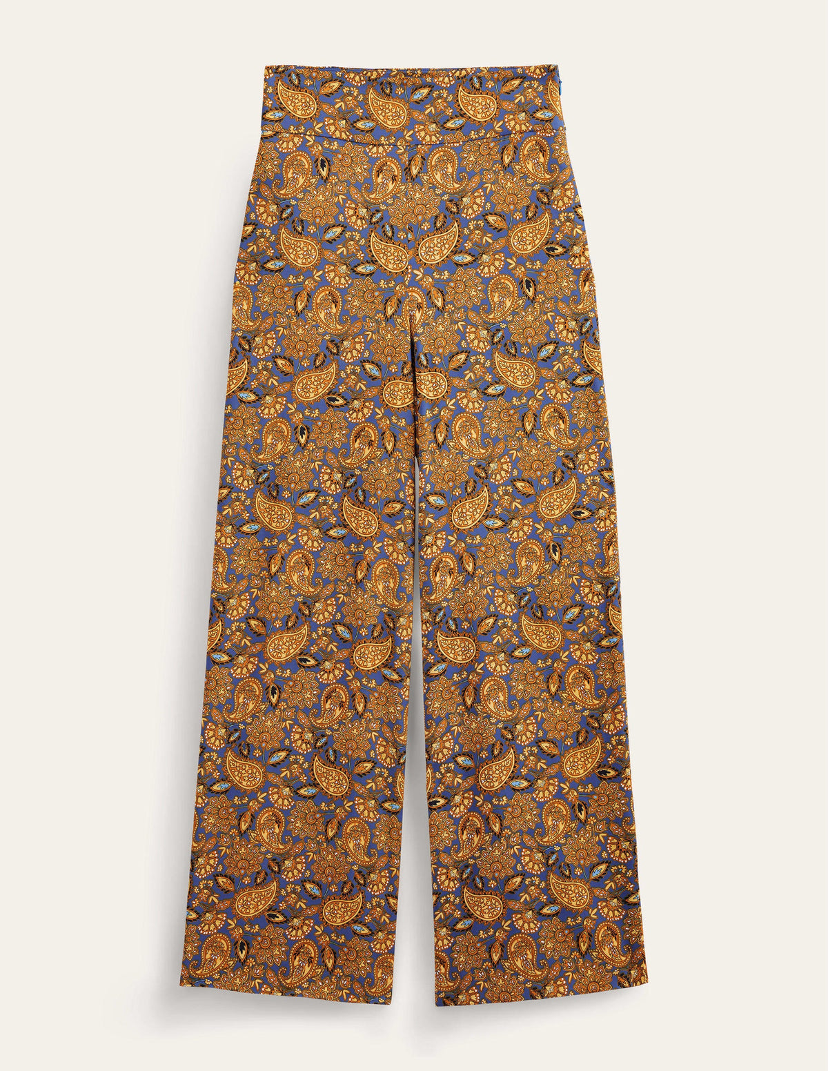Fluid Wide Trousers-Harvest Gold, Paisley Terrace - Image 6