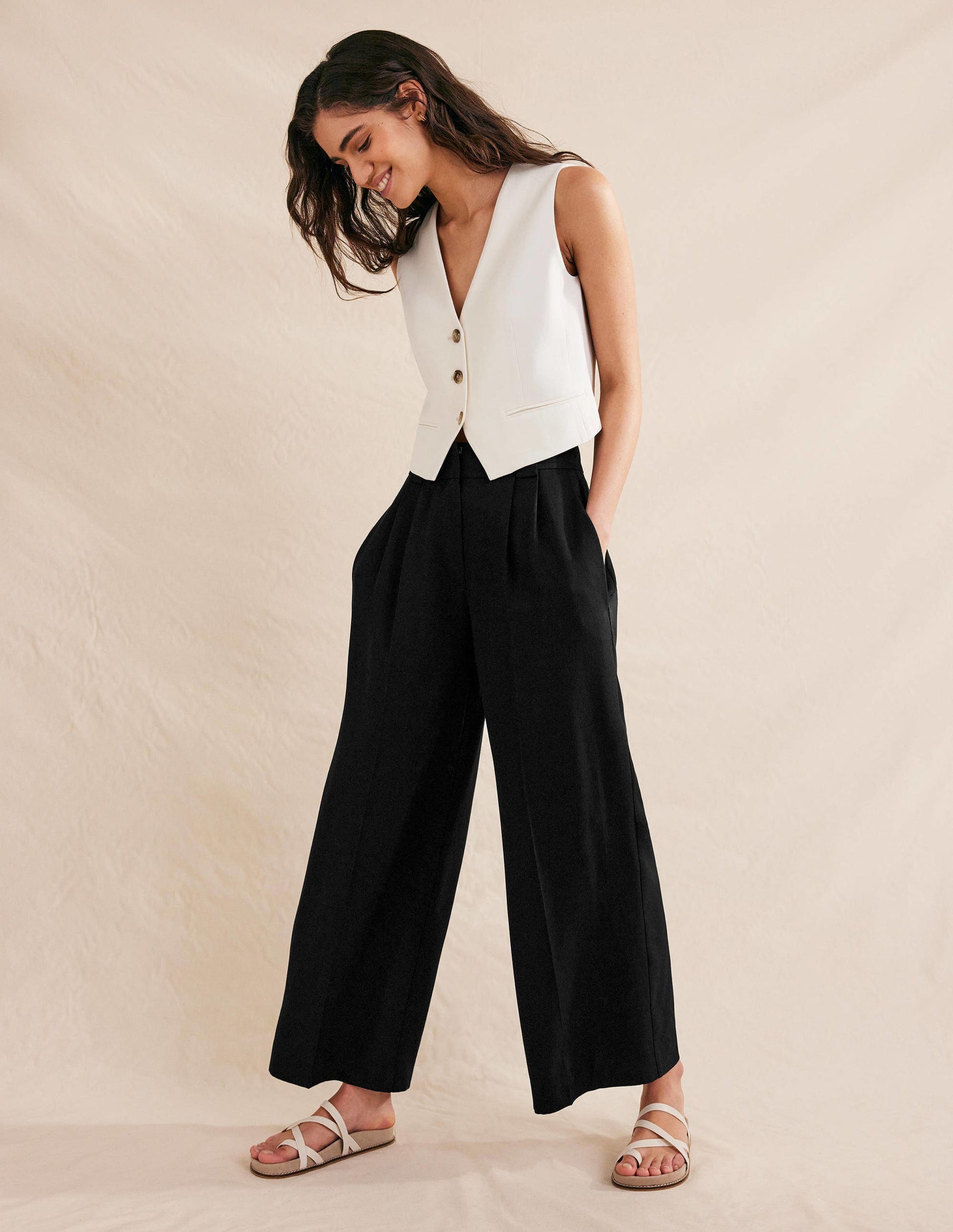 Islington Hose mit weitem Bein-Schwarz-1
