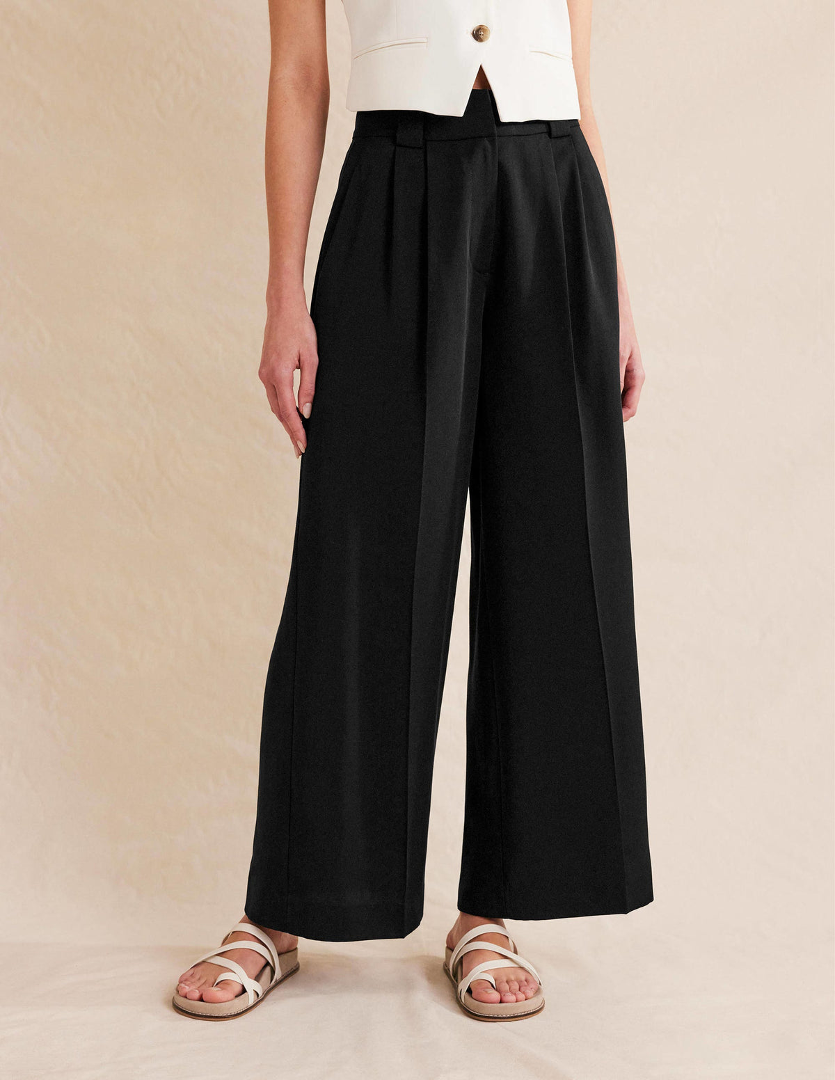 Islington Hose mit weitem Bein-Schwarz-4