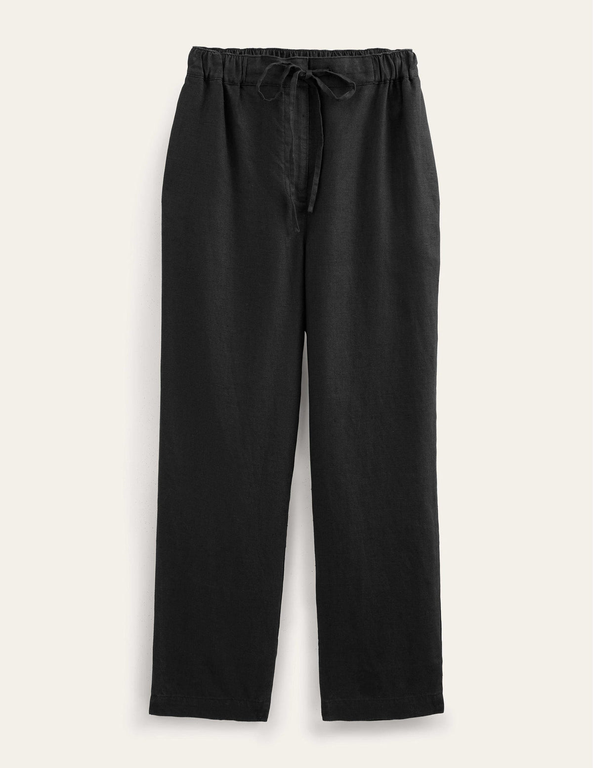 Pantalon décontracté à enfiler en lin-Noir - Image 5