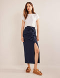 Jersey-Midirock mit Knotendetail-Marineblau