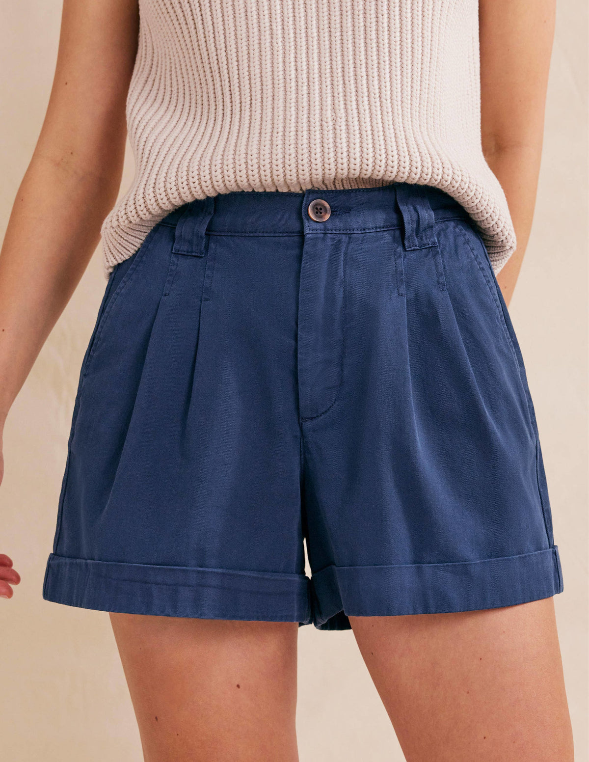 Lässige Baumwollshorts-Nachtblau - Image 4