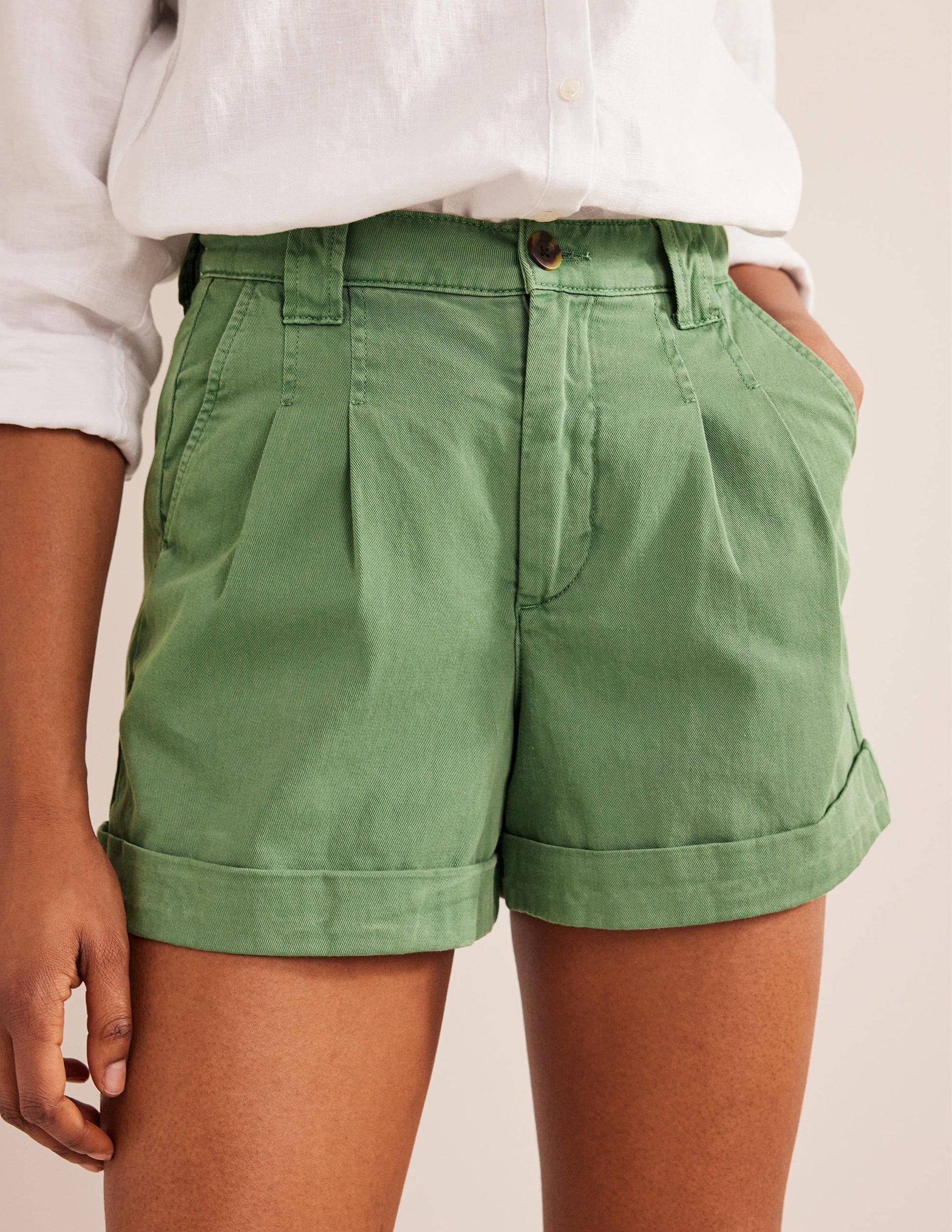Casual Cotton Shorts-Seaspray-4