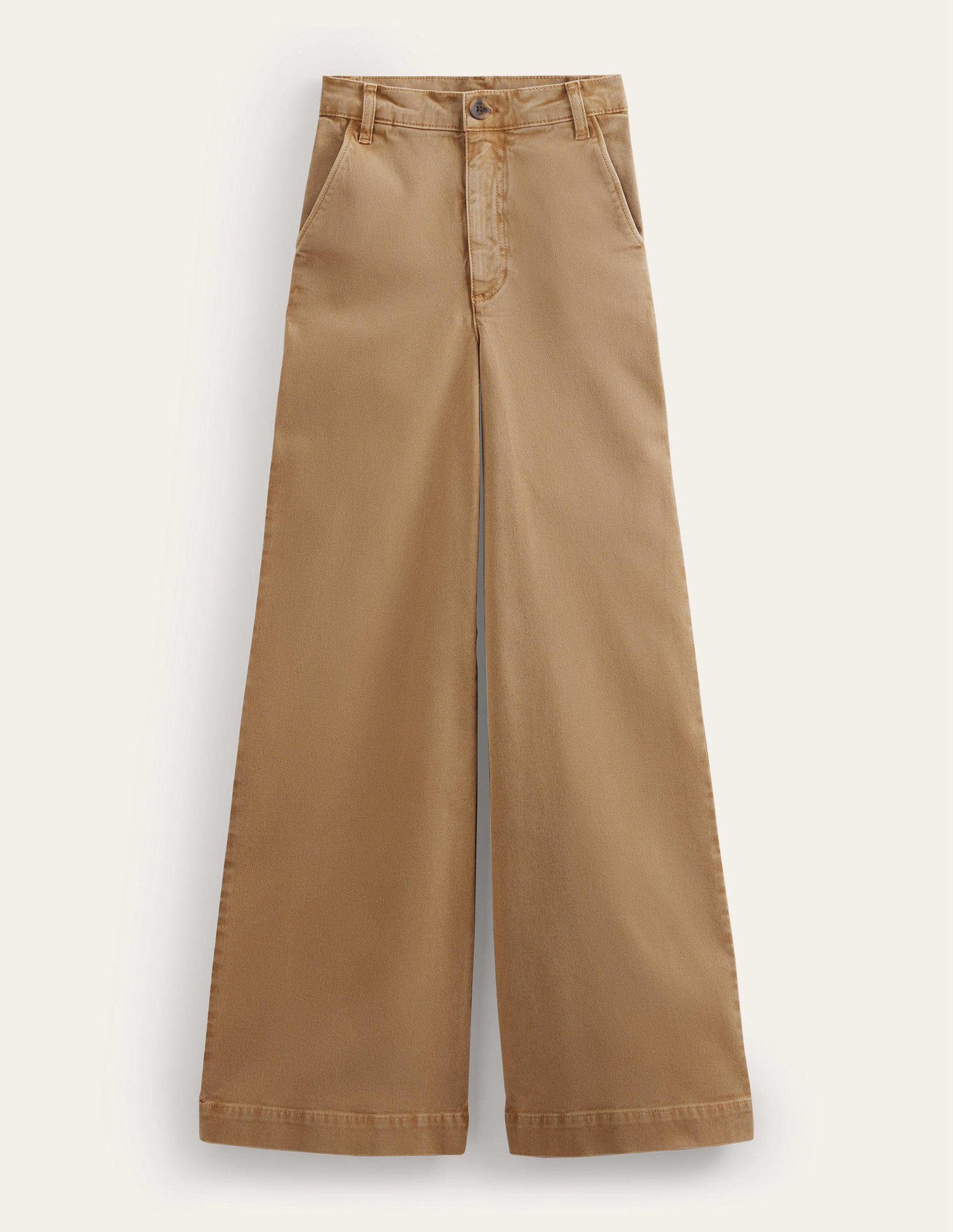 Lässige Hose mit weitem Bein-Braun-7
