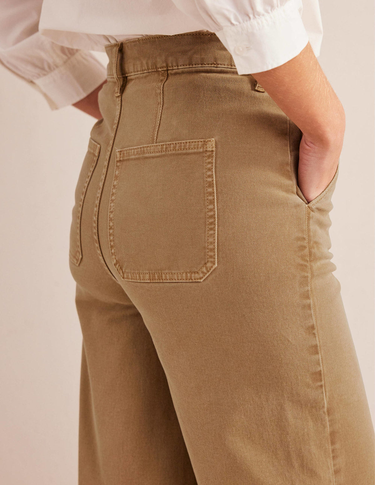 Lässige Hose mit weitem Bein-Braun-2