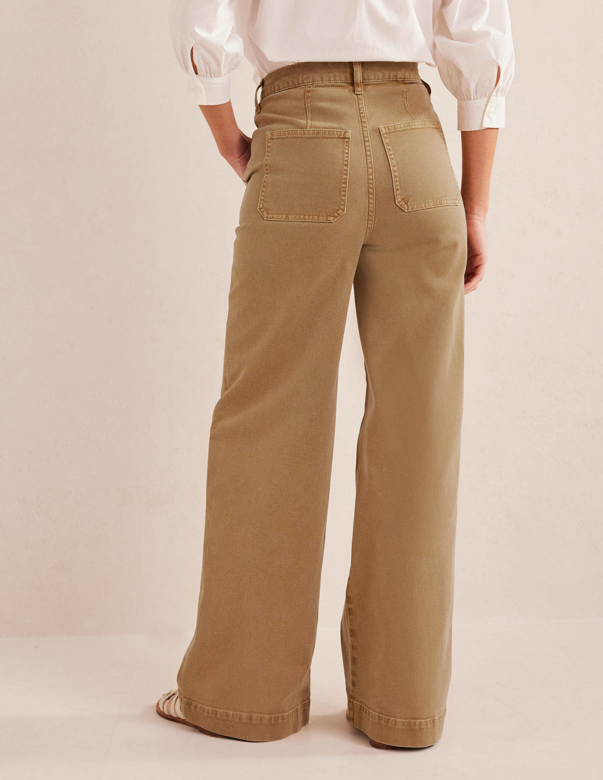 Lässige Hose mit weitem Bein-Braun - Image 3
