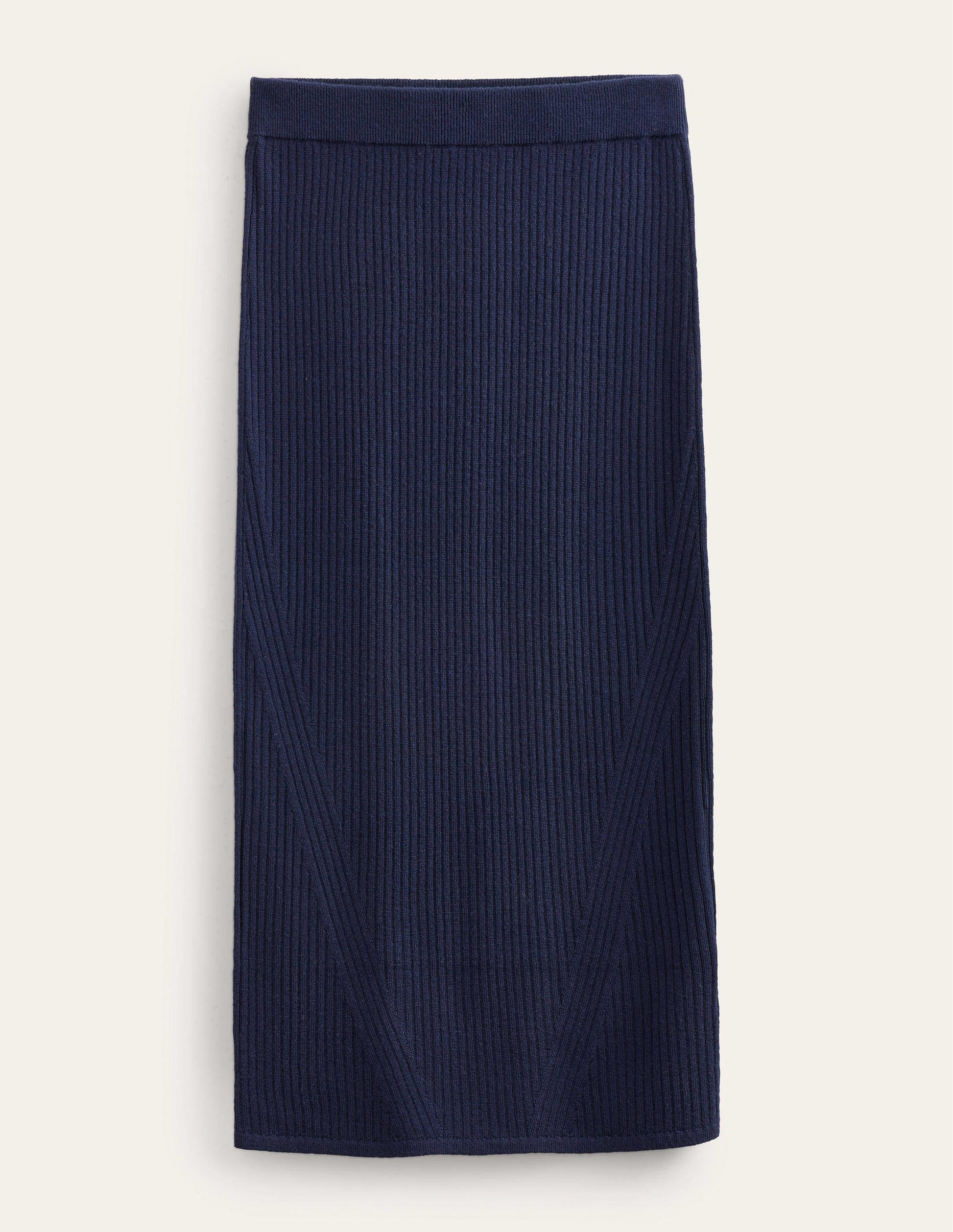 Strick-Midirock aus Merinowolle-Marineblau-5