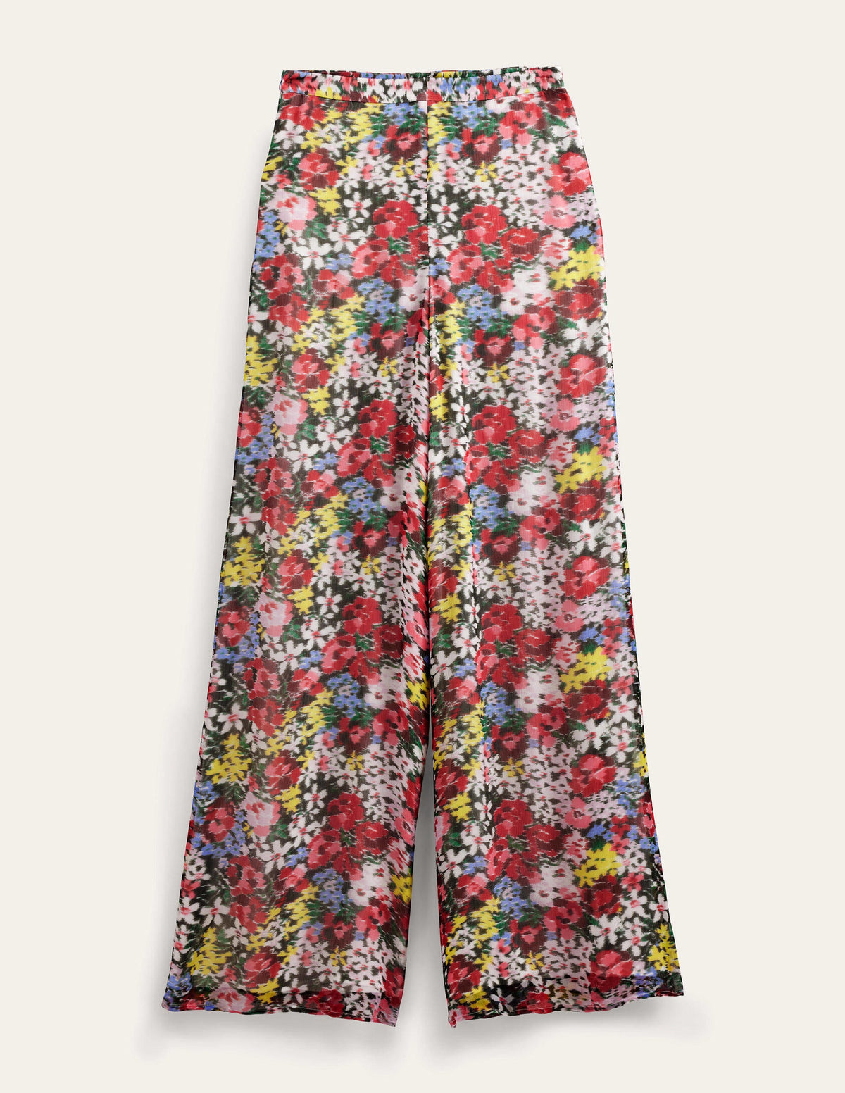 Gemusterte Palazzo-Hose-Bunt, Moiré-Blüten-5