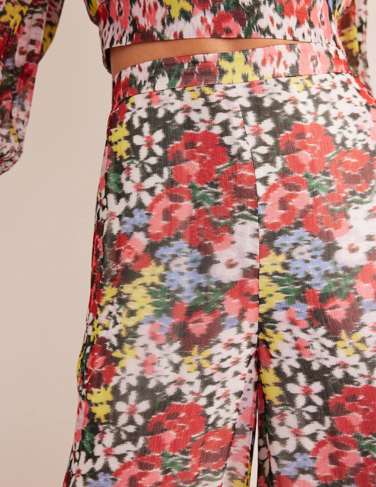 Gemusterte Palazzo-Hose-Bunt, Moiré-Blüten - Image 2