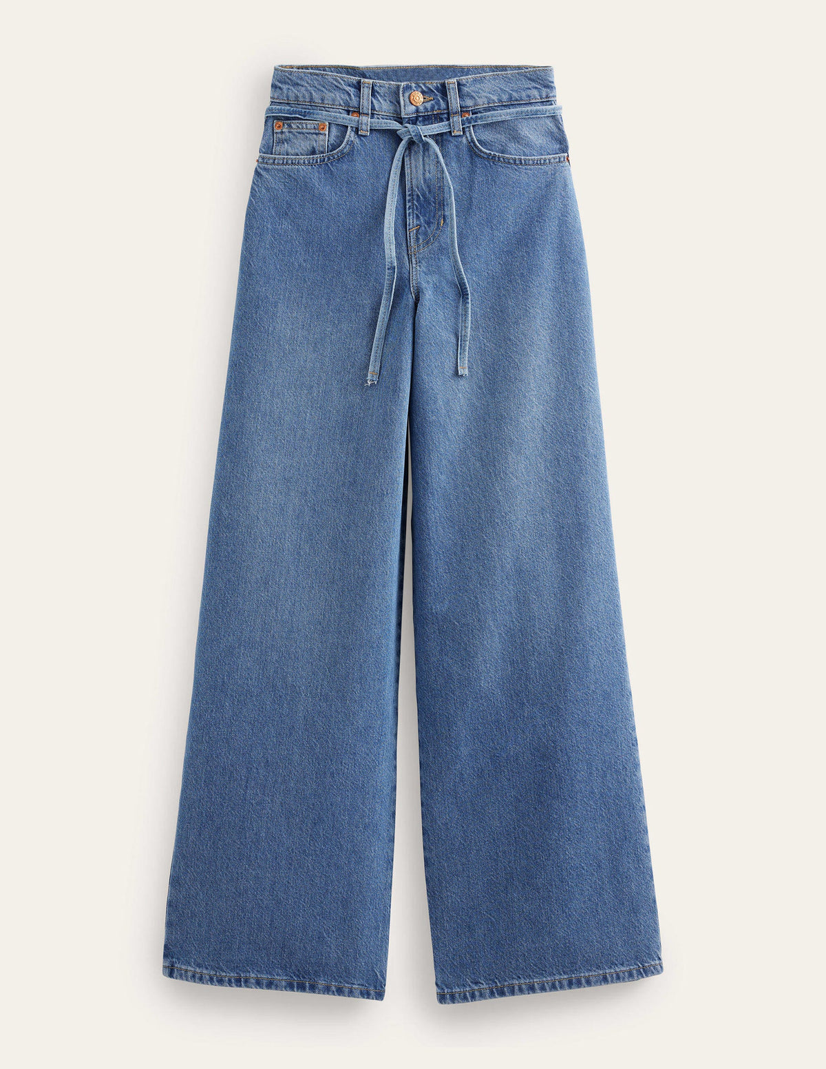 Jean large et souple taille mi-haute-Indigo moyen - Image 6