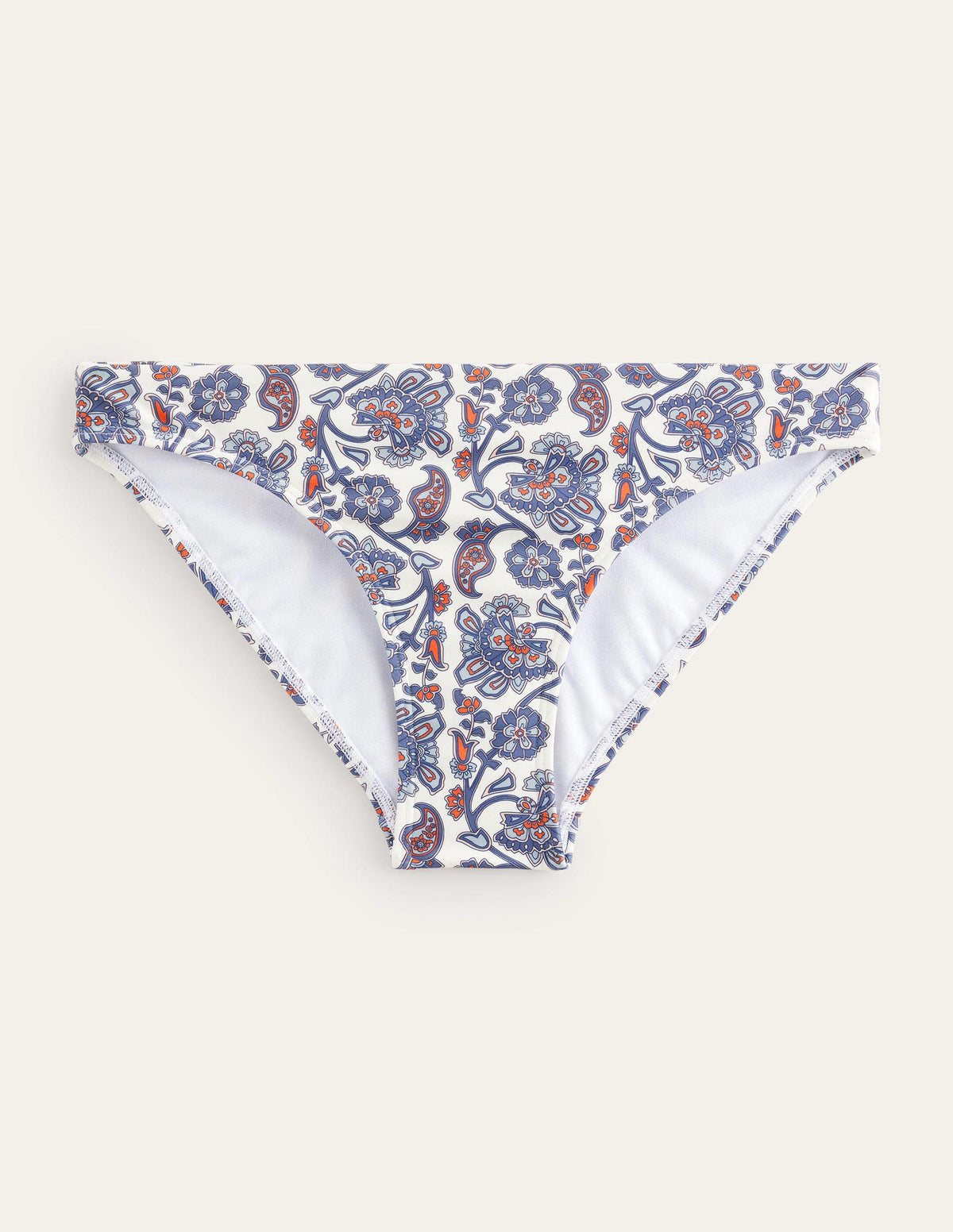 Klassische Bikinihose-Naturweiß/Blau, Paisleymuster - Image 11