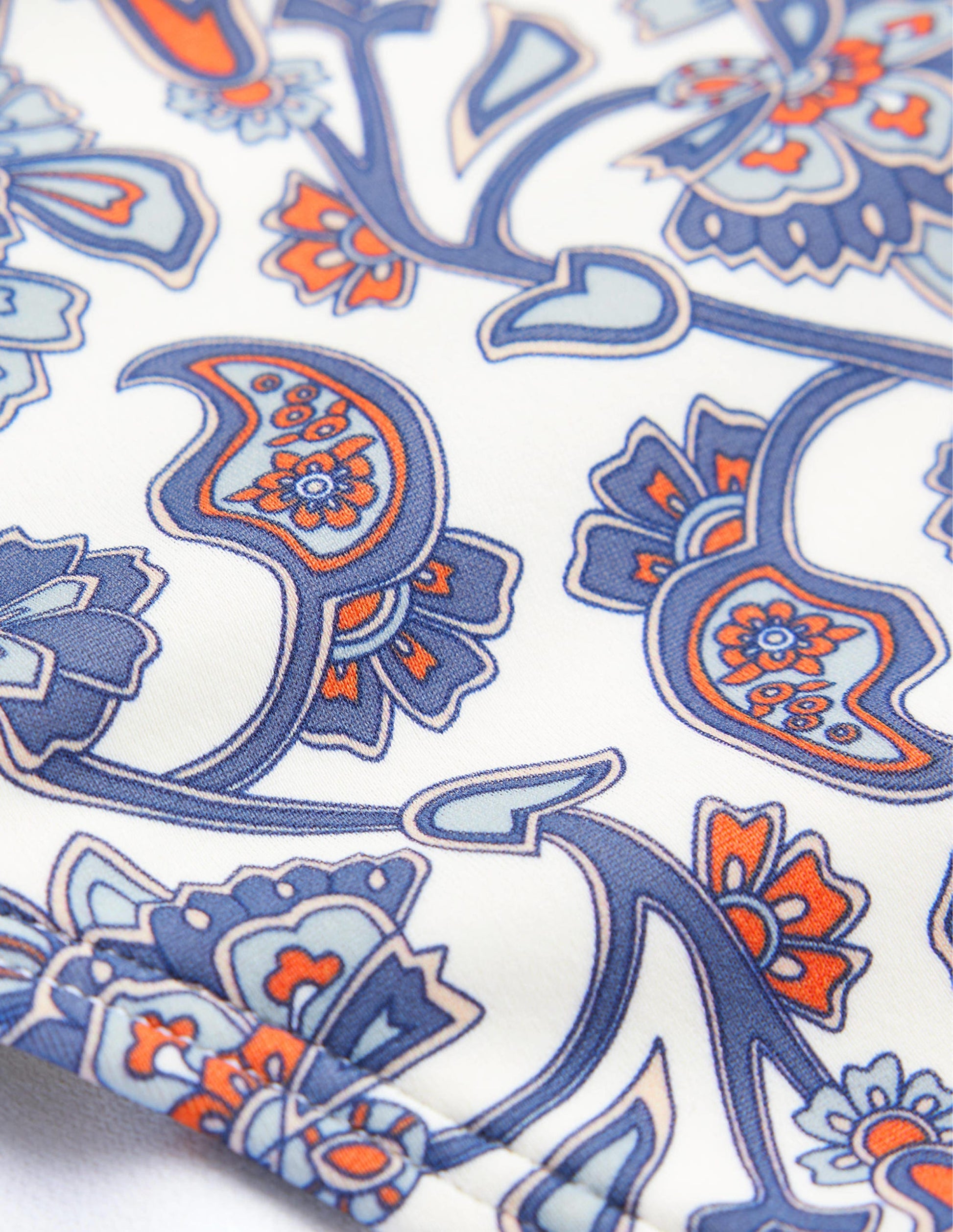 Klassische Bikinihose-Naturweiß/Blau, Paisleymuster-12