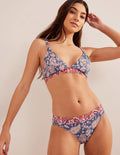 Bas de bikini Ithaca à empiècement-Bleu marine authentique, motif Paisley Terrace
