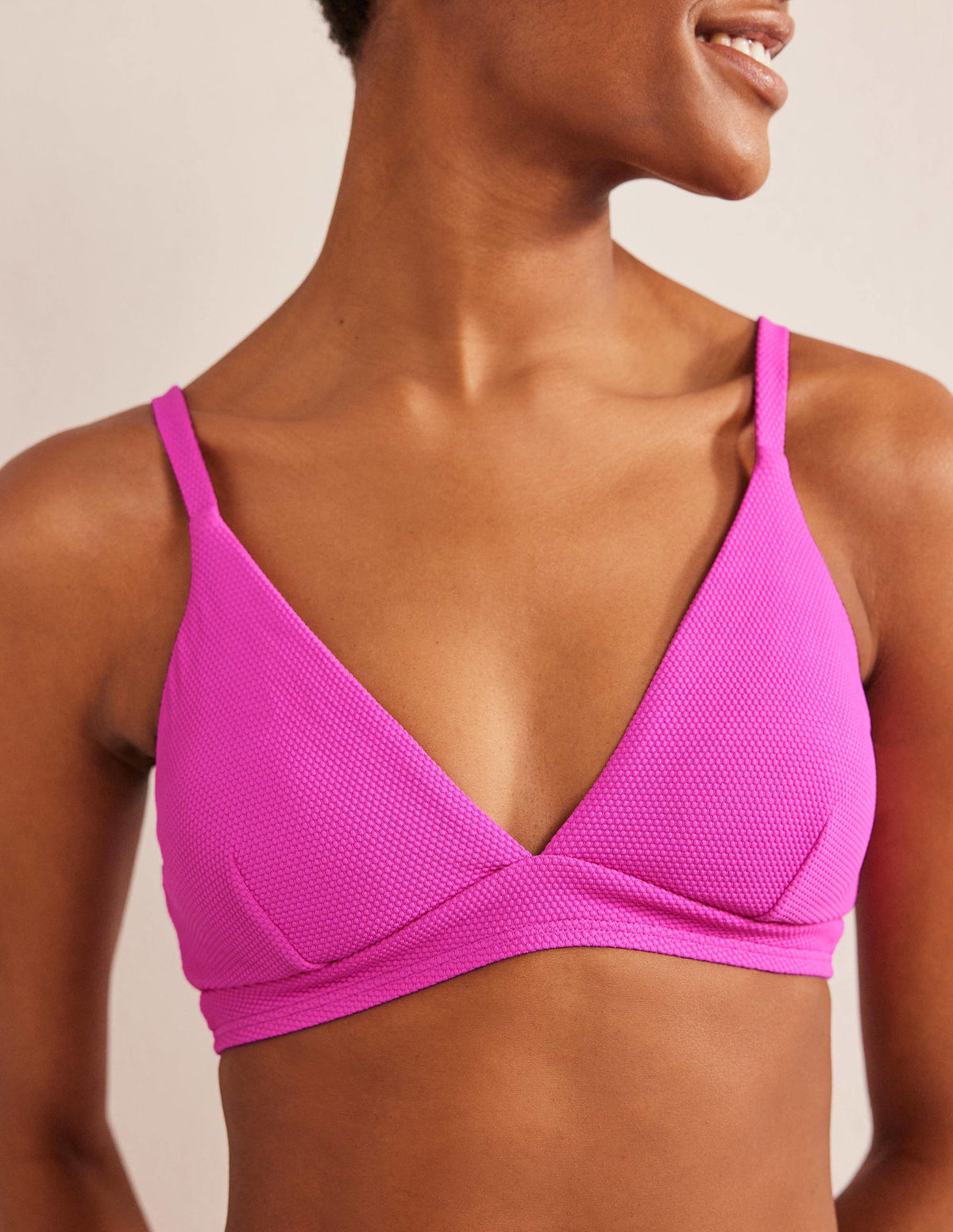 Arezzo Bikinioberteil mit V-Ausschnitt-Dunkelpink/Honiggelb - Image 2