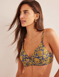 Haut de bikini Capri à bonnets-Doré moisson, motif Paisley Terrace