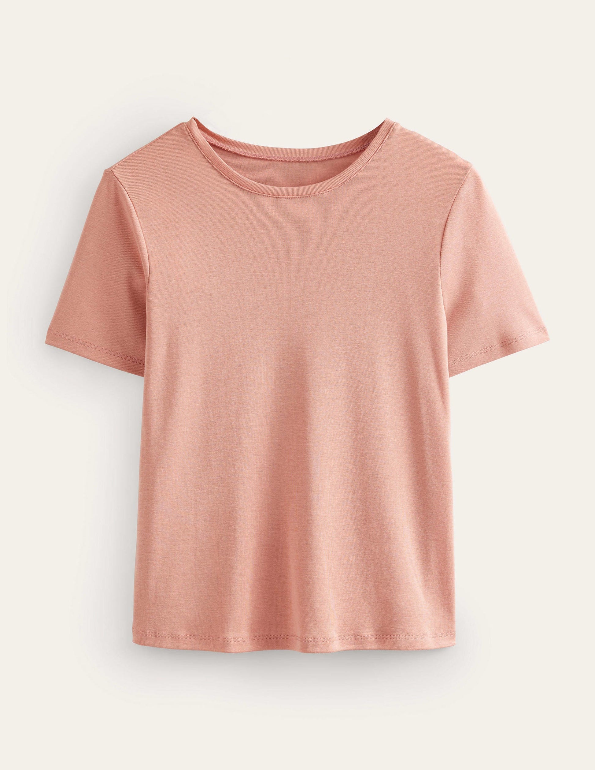 Jersey-T-Shirt mit Rundhalsausschnitt-Rosa-5