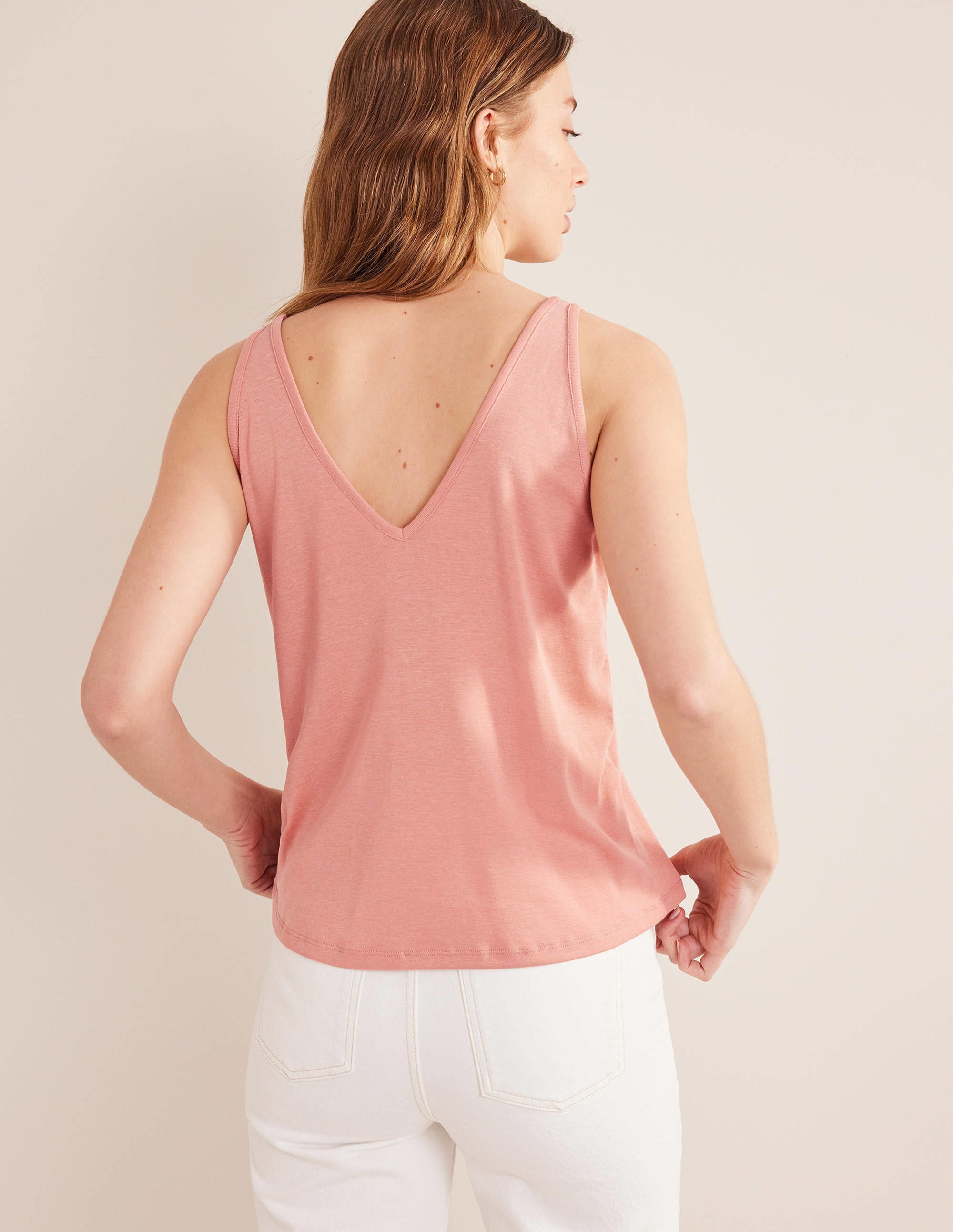 Jersey-Top mit V-Ausschnitt-Rosa - Image 3