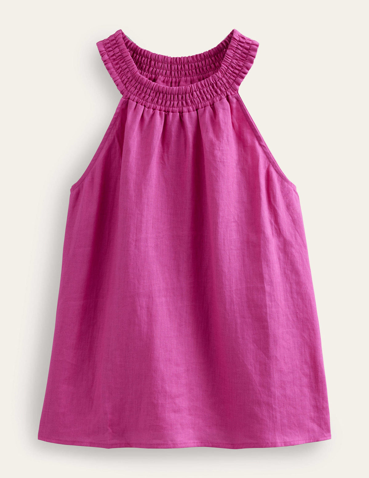 Gesmoktes Neckholder-Oberteil-Magenta-5