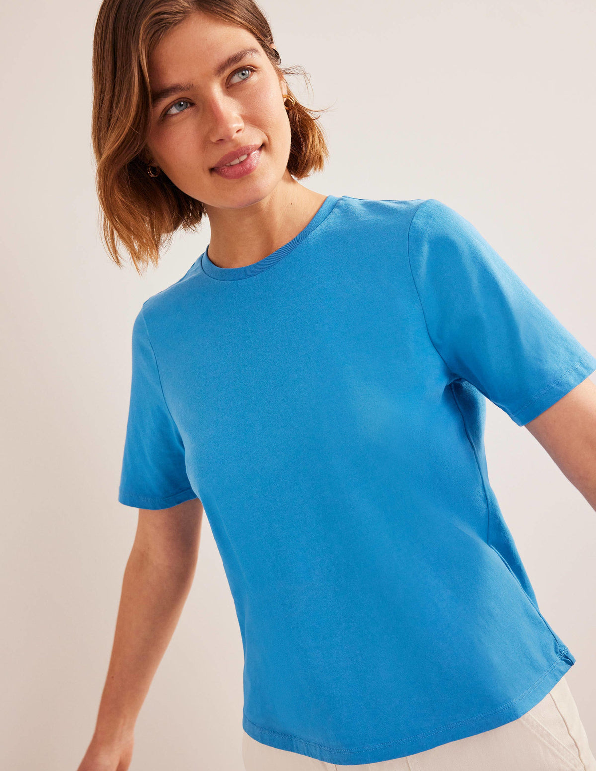 Leichtes Rundhals-T-Shirt-Chinesisches Blau - Image 1