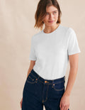 Leichtes Rundhals-T-Shirt-Weiß
