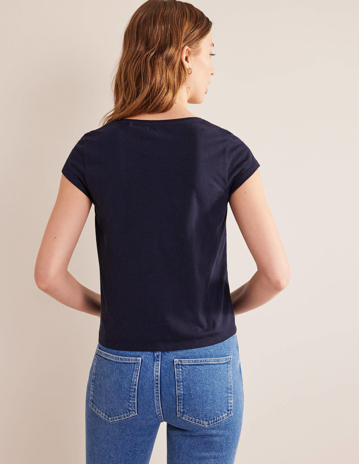 T-Shirt mit Rundhalsausschnitt-Marineblau-3