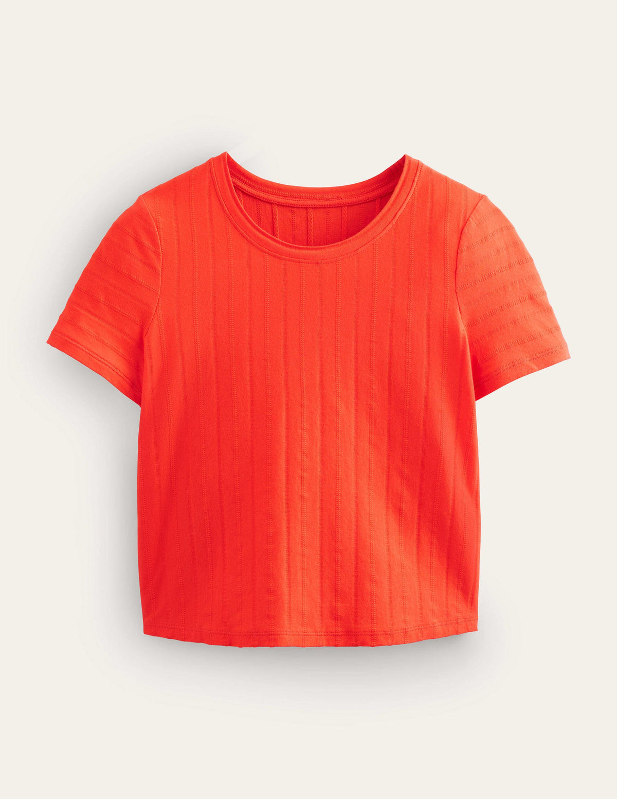 Strukturiertes Jersey-T-Shirt-Zinnoberrot - Image 5