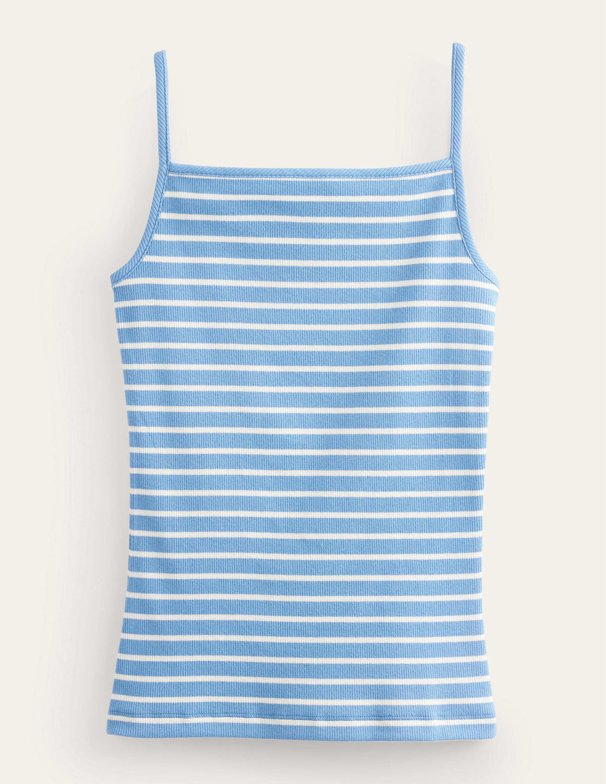 Geripptes Top mit eckigem Ausschnitt-Blau/Naturweiß, Gestreift-5