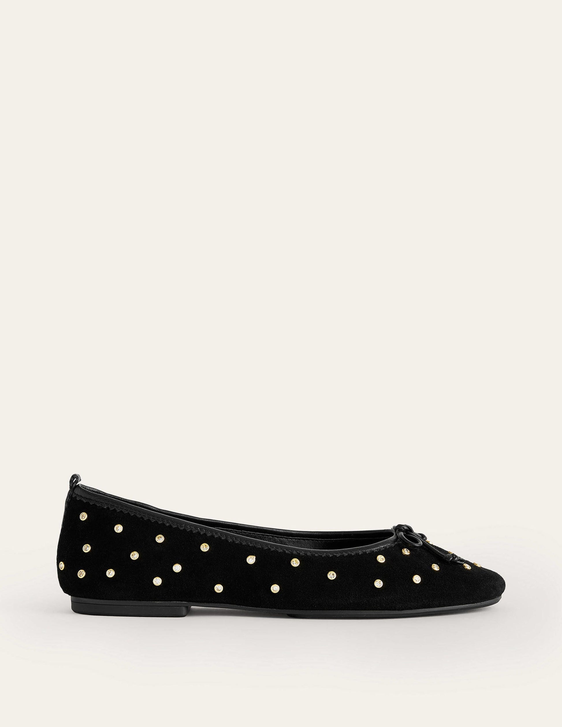 Kitty Ballerinas mit flexibler Sohle-Kristallschwarz Veloursleder-2