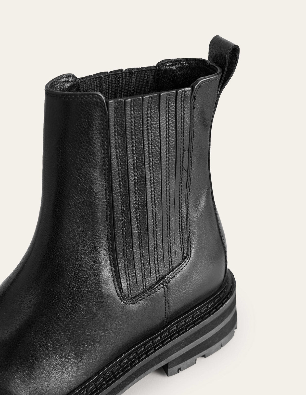 Sadie Chelsea-Boots mit breiter Sohle-Schwarzes Kalbsleder-5