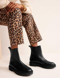 Sadie Chelsea-Boots mit breiter Sohle-Schwarzes Kalbsleder