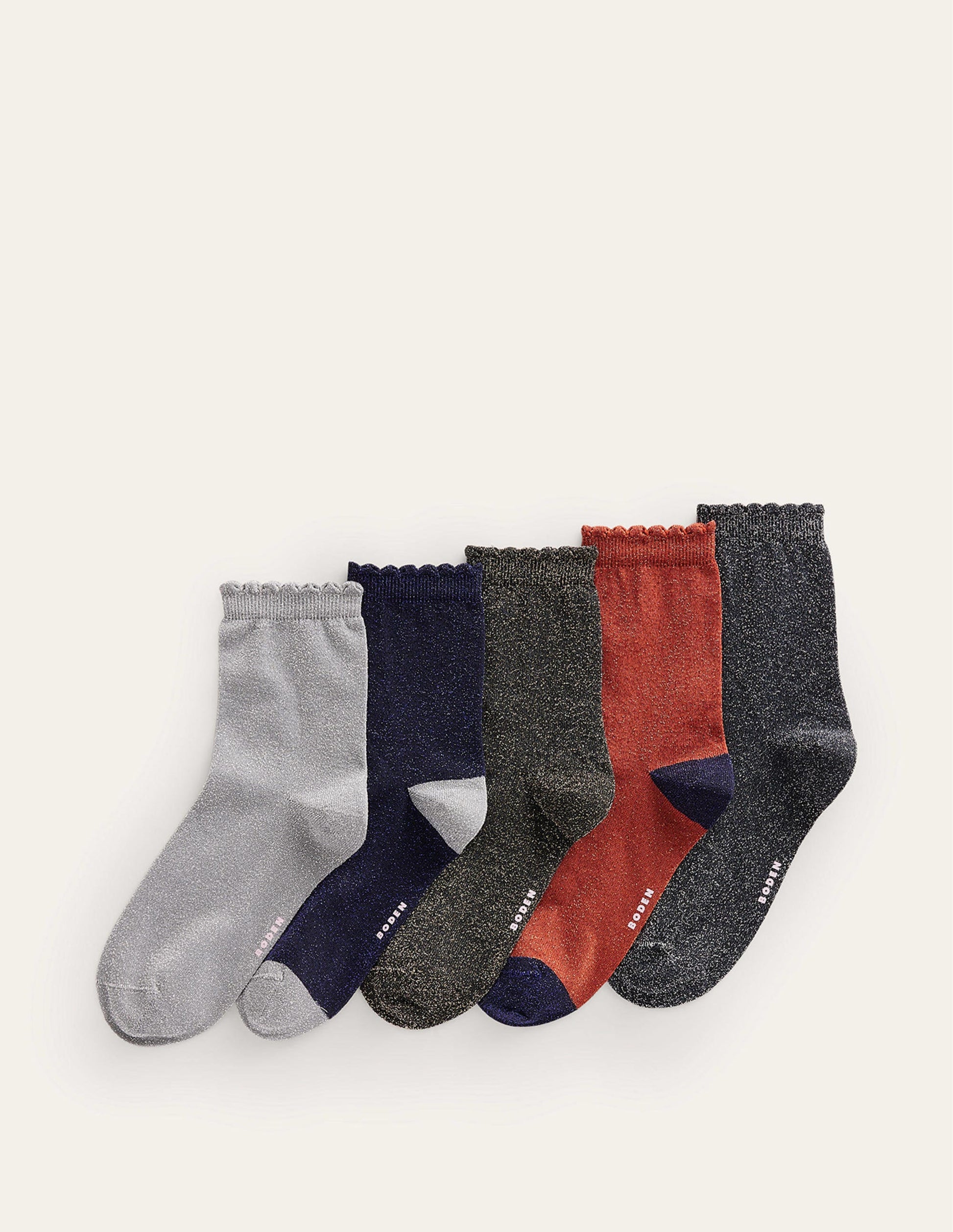 Glitzernde Knöchelsocken im 5er-Pack-Metallic-Neutral-1
